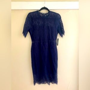Lulus Remarkable Navy Lace Dress - new with tags!